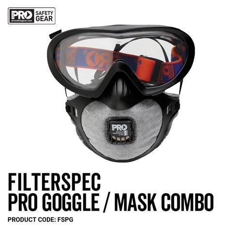Pro Choice Filterspec Pro Goggle & Mask Combo - P2+v+c X 3 Masks  - FSPG PPE Pro Choice   